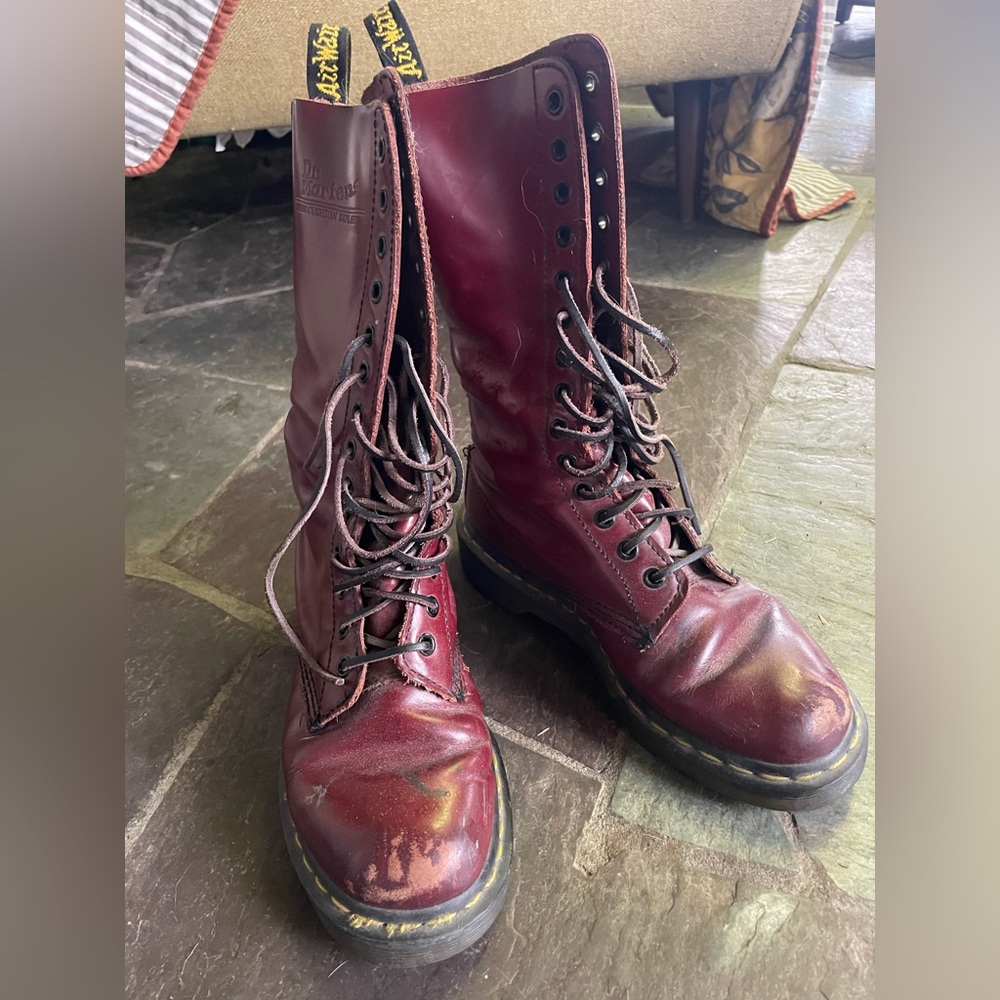 Dr. Martens Red Lace Up Boots